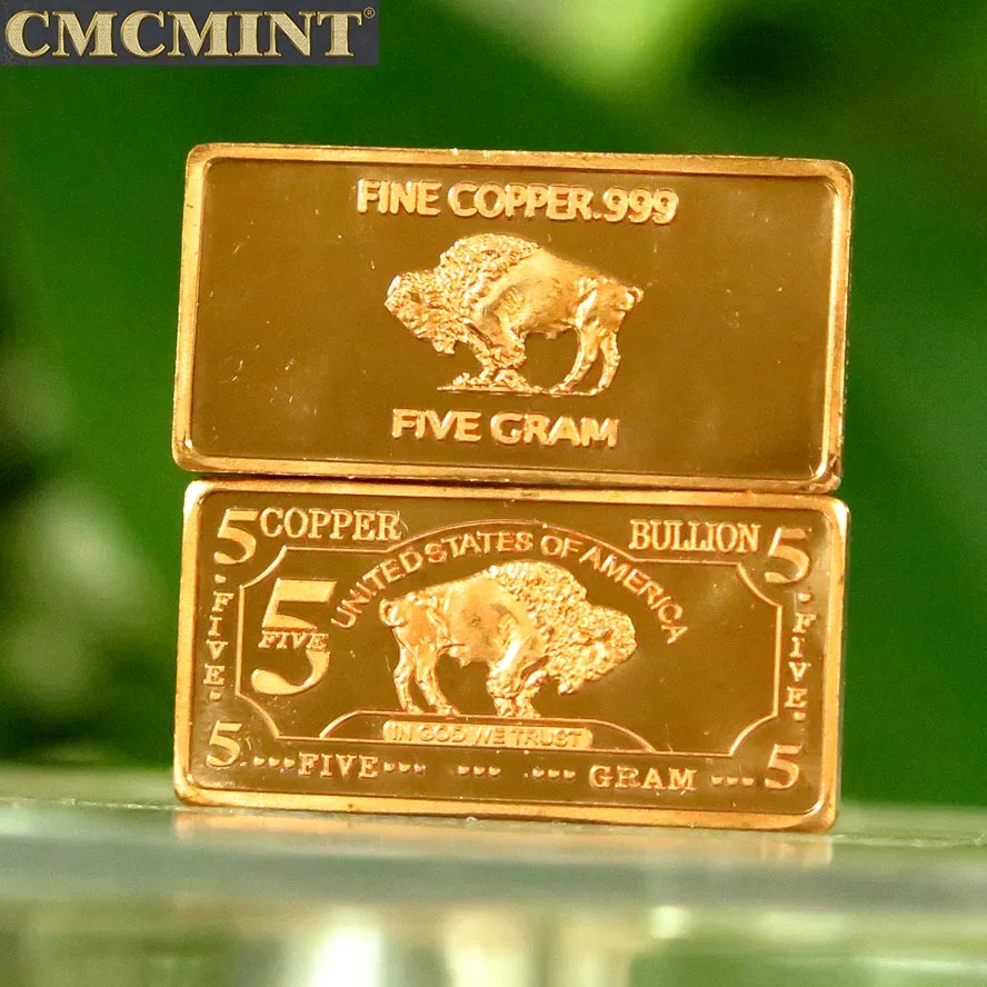 Copper Casting 5 Gram 999 Fine Copper Buffalo Bullion Bars C87 Buy