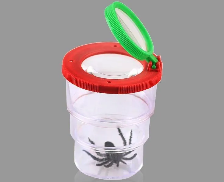 Observe Box Jar Insect Viewer Clear Holder Catcher with Magnifier Kid Toy Y2 