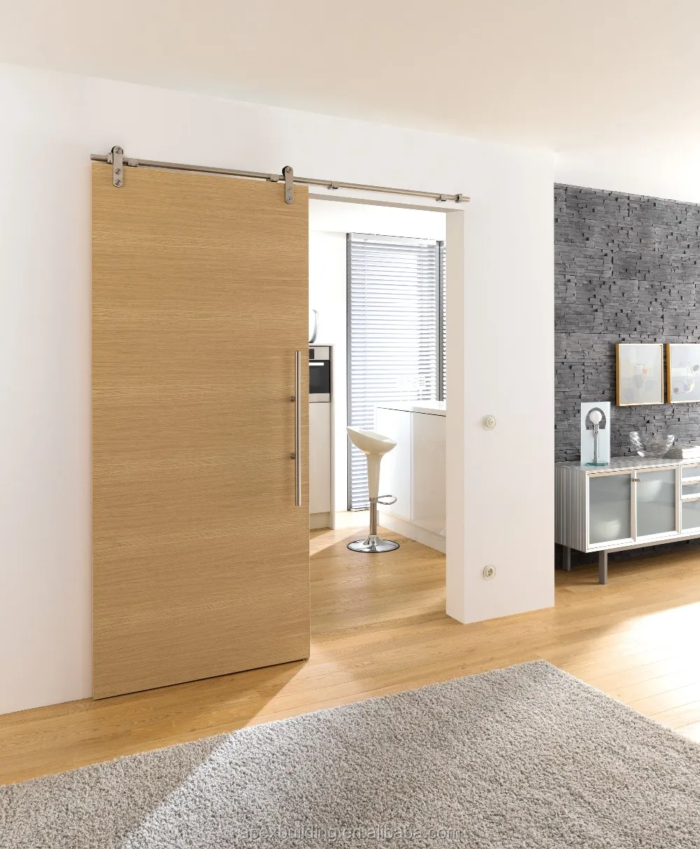 White Oak Wood Bathroom Partition Wall Single Panel Sliding Door - Buy ...