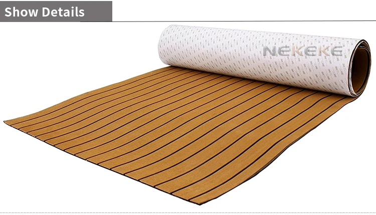 New Fashion Brown Boat Decking Sheet 94.5 X 35.4 Inch 6MM Thick Non-Skid EVA Foam Teak Decking Self-Adhesive Yacht Deck Pad mat