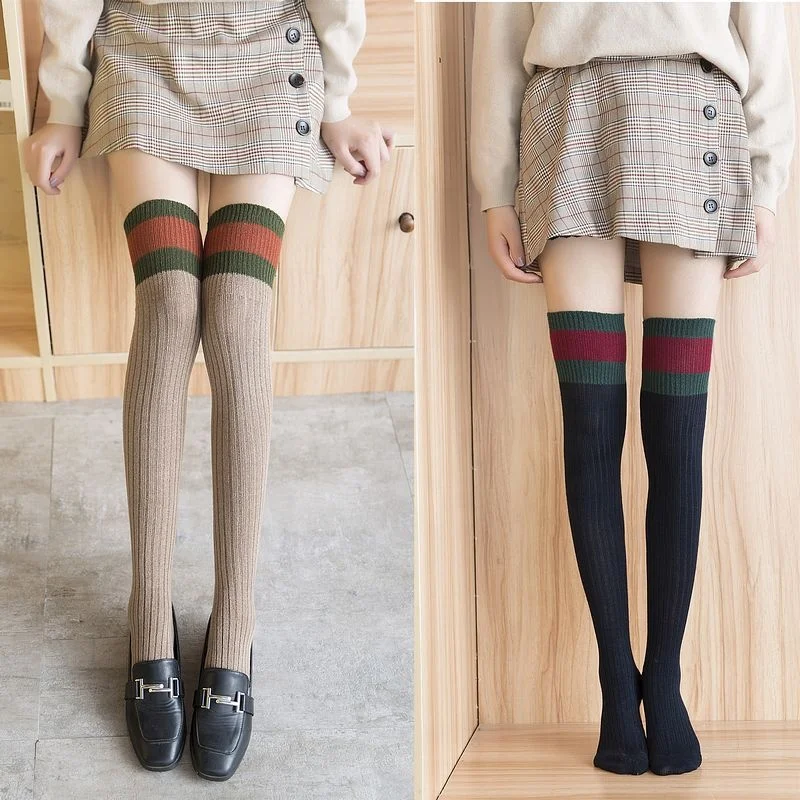 Japanese Style Knitted Stripes Cute Socks Korea Wholesale Toddler Girl ...