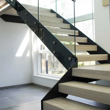 Safety Interior Glass Railing Wood Step Open Stairs Buy Open Stairs Safety Interior Wood Stairs Glass Wood Stairs Product On Alibaba Com