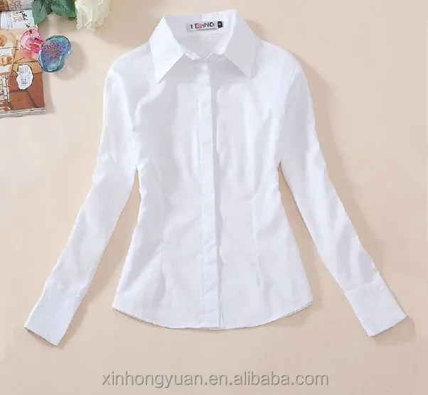 white long sleeve polo for ladies