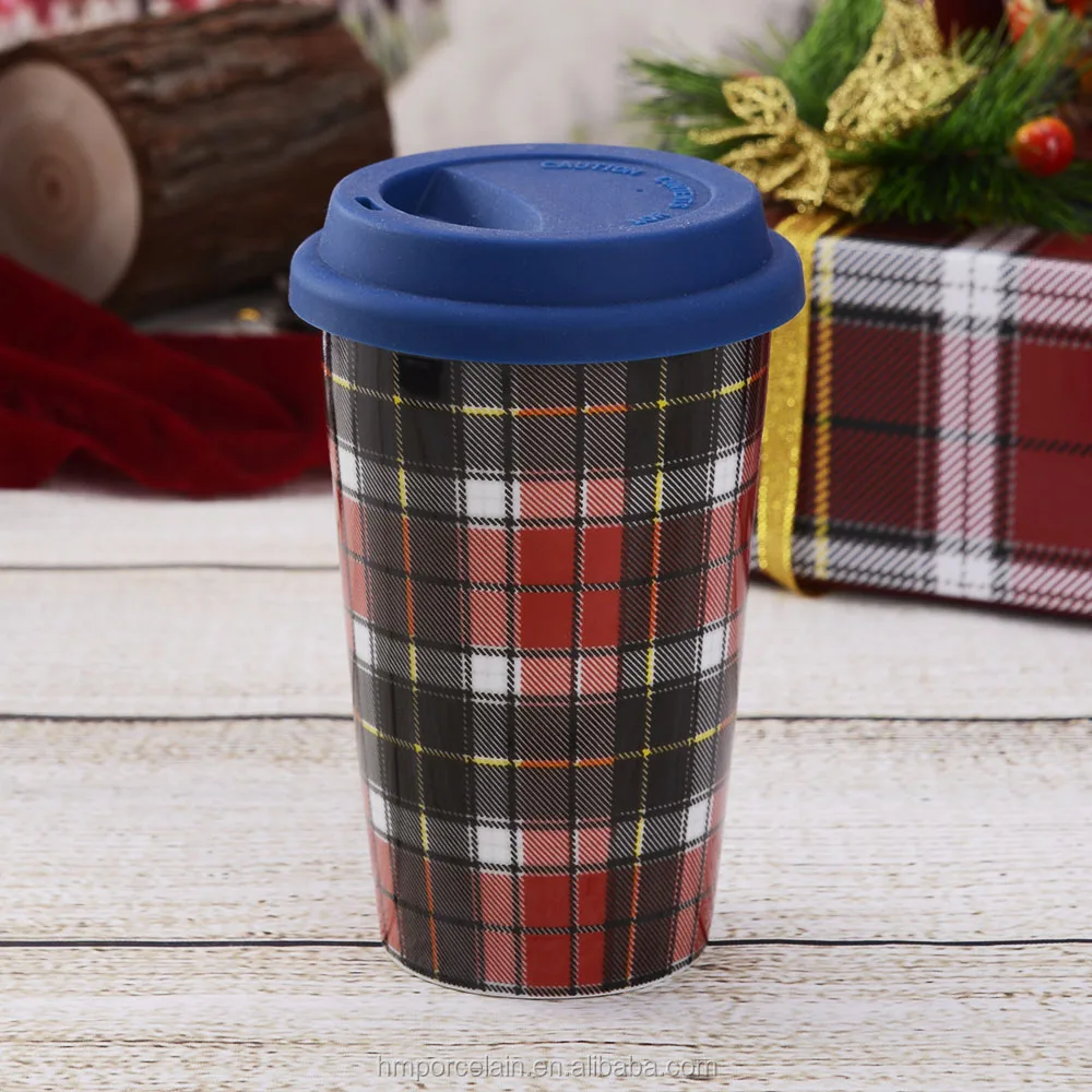 Custom Ceramic Travel Mug With Silicone Lid (11oz) - RollnFlip