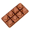8 cavity Cartoon playing cards shaped chocolate silicone mold