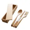 Healthy Real Bamboo Cutlery Set Custom Logo Dinnerware Set Kitchen Accessories Hotel Restaurant Utensil