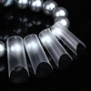 NADECO 500PCS Long Ballerina Half Cover Nail Tips Clear Coffin False Nails ABS Artificial