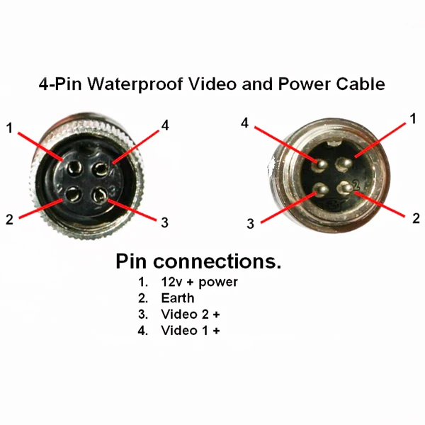 Car Top View Camera 4 Pin Extension Cable For Truck Rear View System