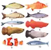 Lifelike Cat Plush Toy Stuffed Soft Fish Cats Toy Teaser Scratcher Toys for Cats Pet Scratch Board Simulation Catnip Cat Toys