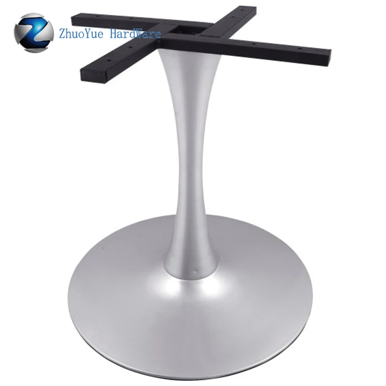 White big round industrial metal aluminum alloy dining tulip table base tulip table leg 