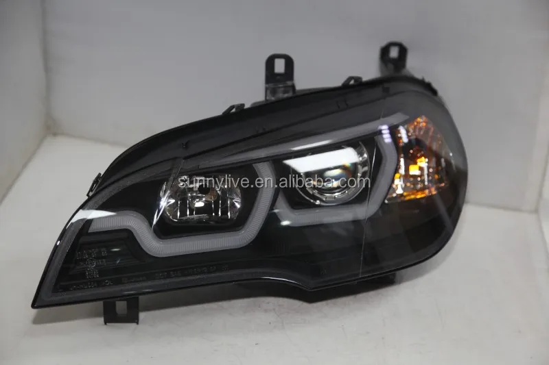 2007-2010 Year For Bmw X5 E70 Led Head Light Lamps Black Housing 