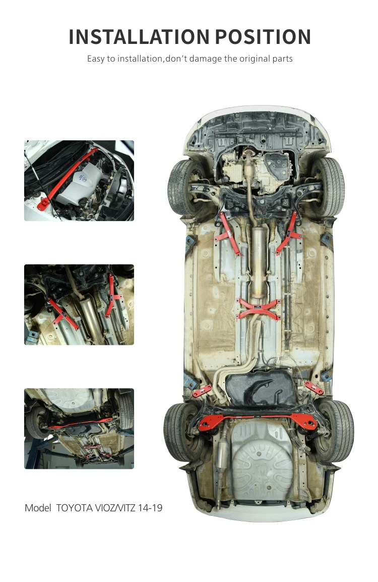 Tower Strut Bar Engine Bay Fits For Toyota Vios Fs Vitz 20142019 Anti Roll Bar Chassis Brace
