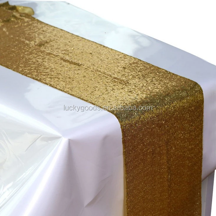 Lgs027 Wedding Banquet Favor Sequin Table Runner For Round