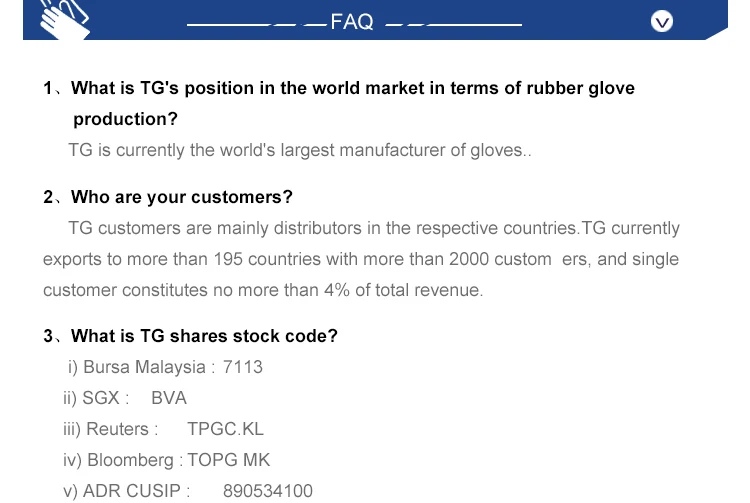 Share adr top price glove TGLVY Stock