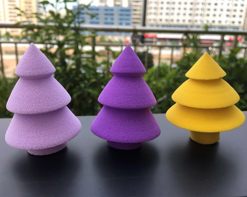 Clear Powder Xmas Tree Cosmetic Puff Foundation Bb Cream Tool Sponge Blender Makeup Sponge , Buy Cosmetic Puff,Sponge Blender,Makeup Sponge Product on