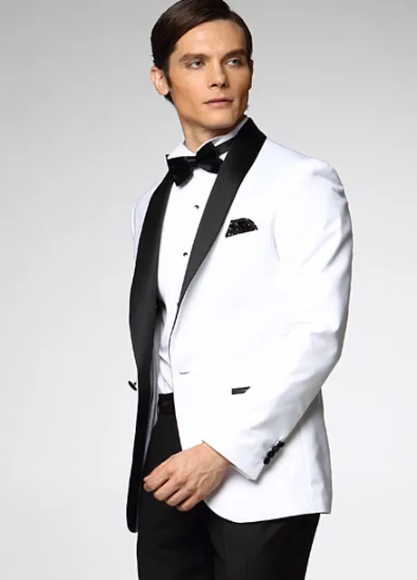 2016 Nouveau Style Blanc Avec Noir Châle Revers Sur Mesure Indian Costumes De Mariage Pour Hommes Buy Costume De Mariagecostumes De Mariage Pour