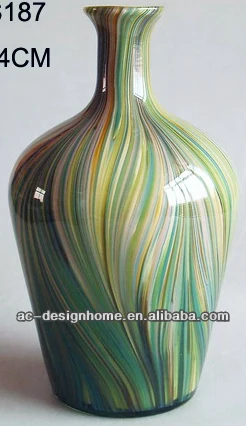 Зеленый арт стеклянная ваза