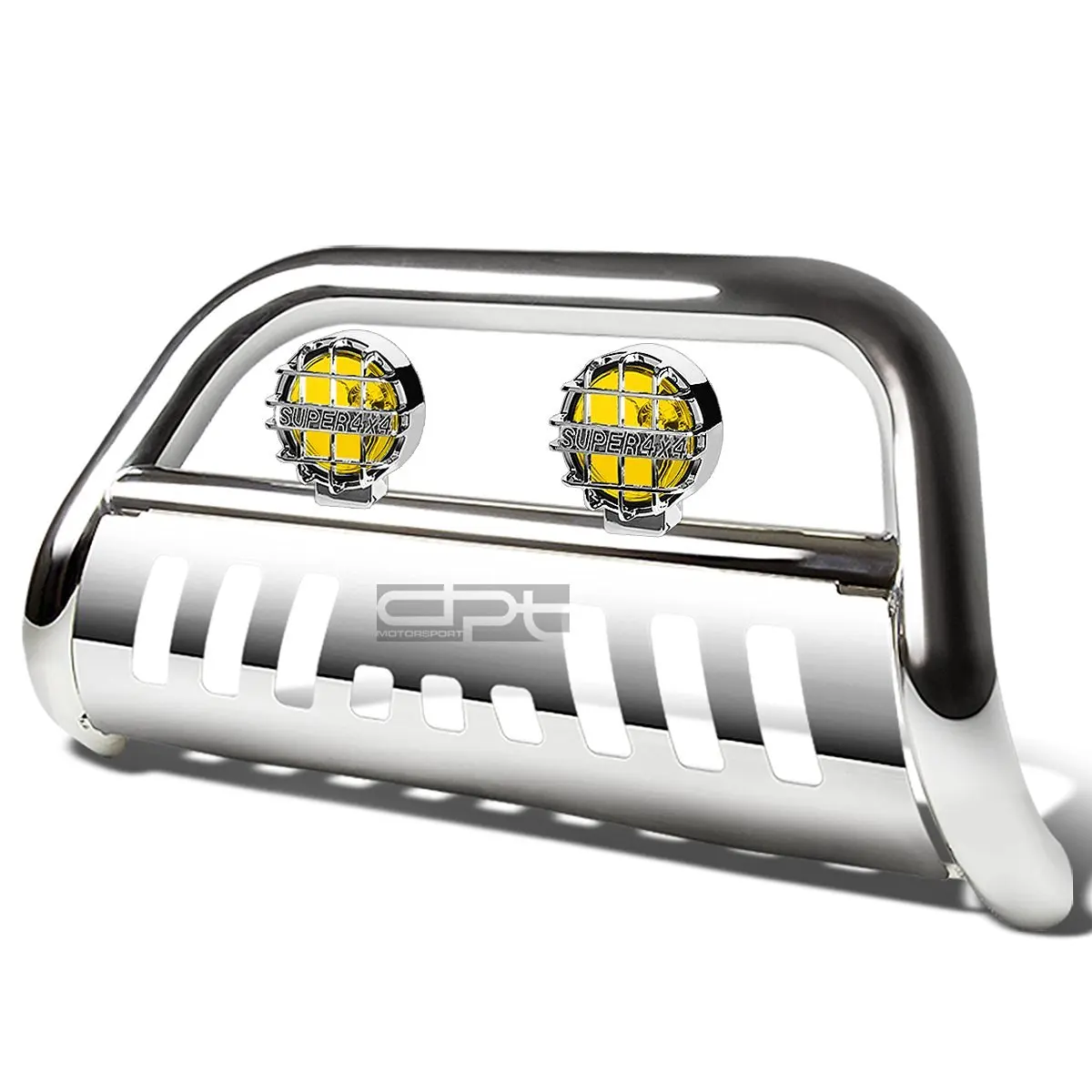 For Ford Super Duty 3rd Gen 3 inches Chrome Bull Bar+6 inches Chrome Housing Smoked Lens Fog Lights