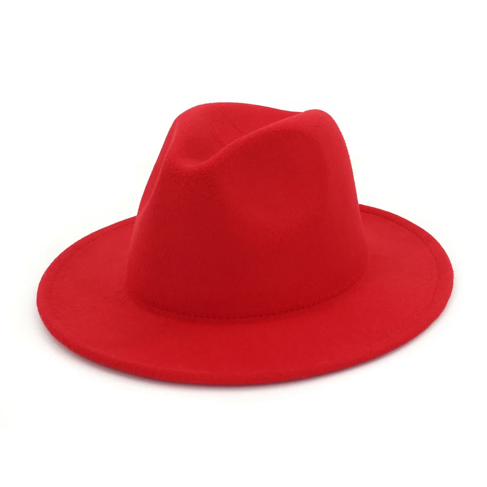 High Quality Man Made Wool Solid Color Panama Style Jazz Hat Felt