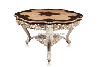Baroque Antique Style Italian Round Small Dining Table Solid Wood Baroque Antique Style Italian Round Small Dining Table Solid Wood Italy Luxury