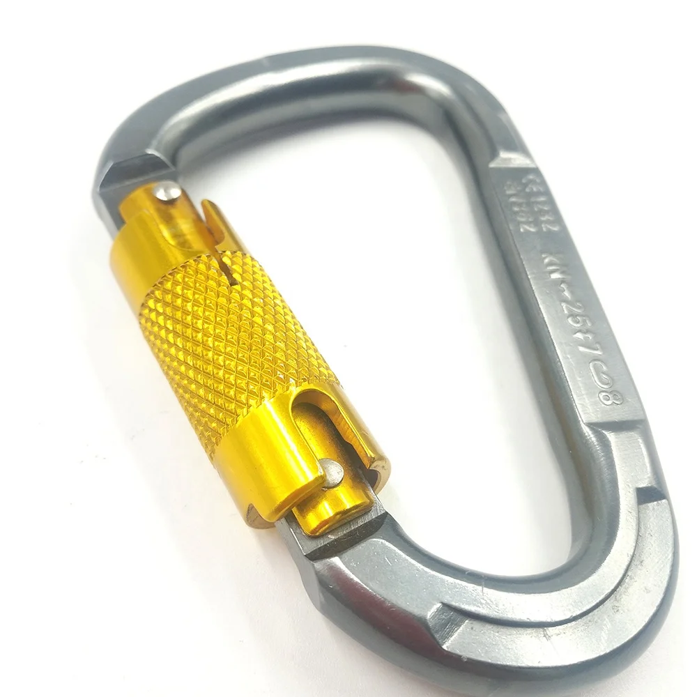 Factory 24KN Aluminum Snap Hook Heavy Duty Carabiner With Screw for Climbing,Hammock,Camping
