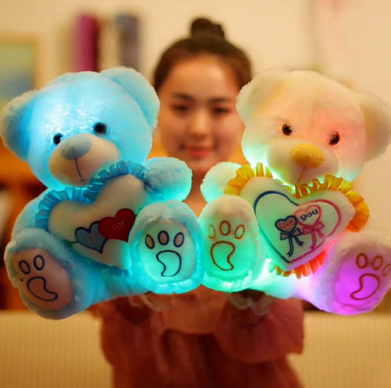 pink light up teddy bear