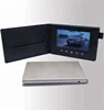 Cheap Luxury PU Leather Cover Invitation Menu 4.3 5 7 Inch Greeting Lcd Folder Video Brochure Card
