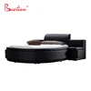 Middle East home luxurious furniture leather lift up functions round bed