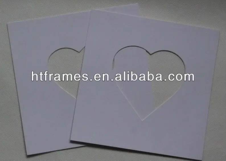 Custom Do Cut White Heart Shape Frame Mat