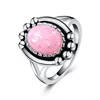 Best Selling New Geometric Round Opal Ring for Women Girls Blue/Pink/White Opal Finger Rings Jewelry Gift Wholesale Dropshipping