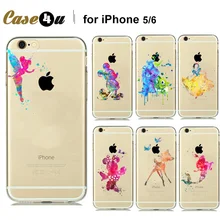 Cute Cartoon Snow White Monsters University Mickey mouse watercolor Soft TPU Phone Case For Apple logo iPhone 6s 6 5S 5 fundas