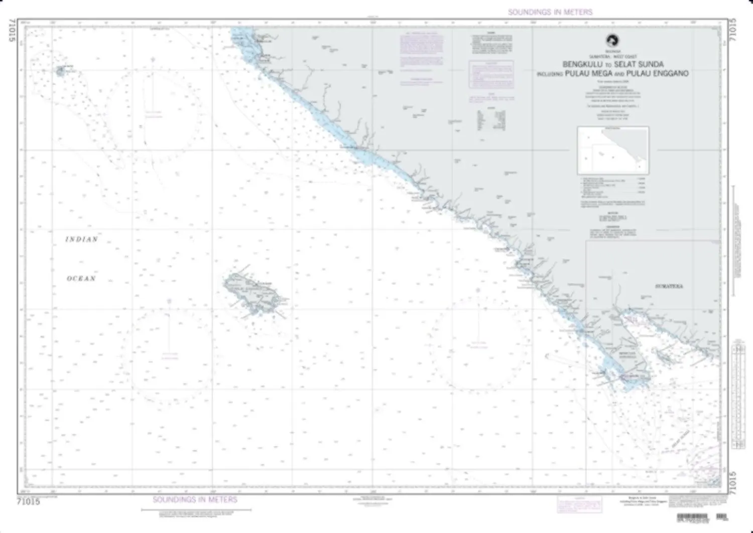 NGA Chart 71015-Bengkulu To Selat Sunda Including Pulau Mega And Pulau Enggano