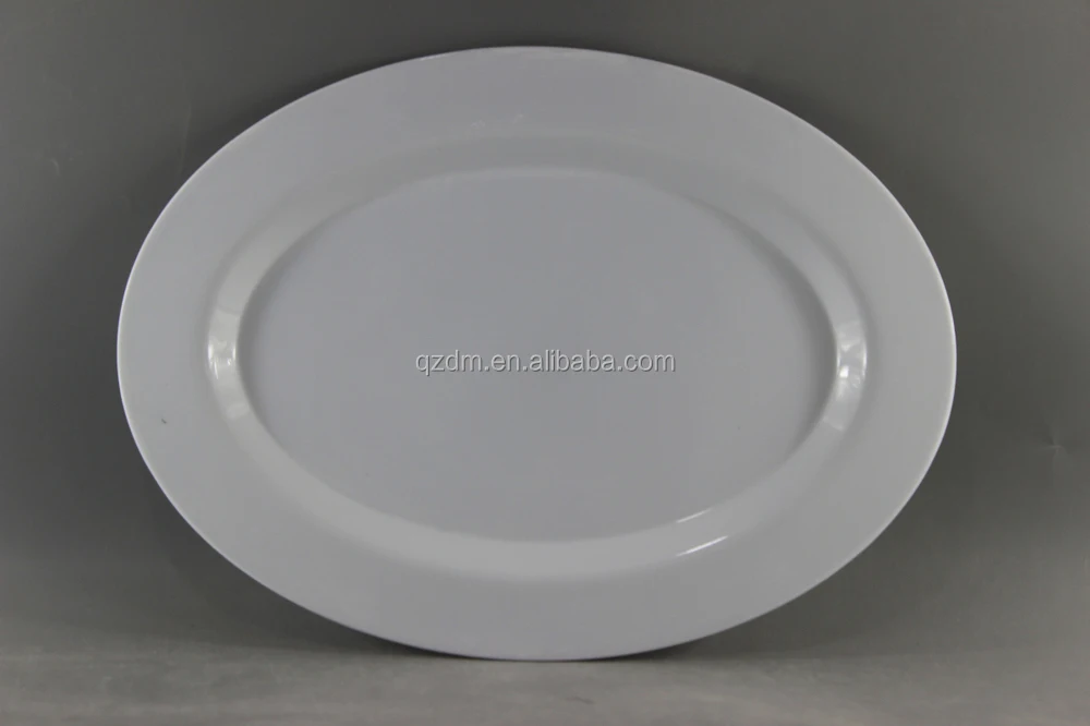 White Melamine Oval Shape Serving Plate And Dish
