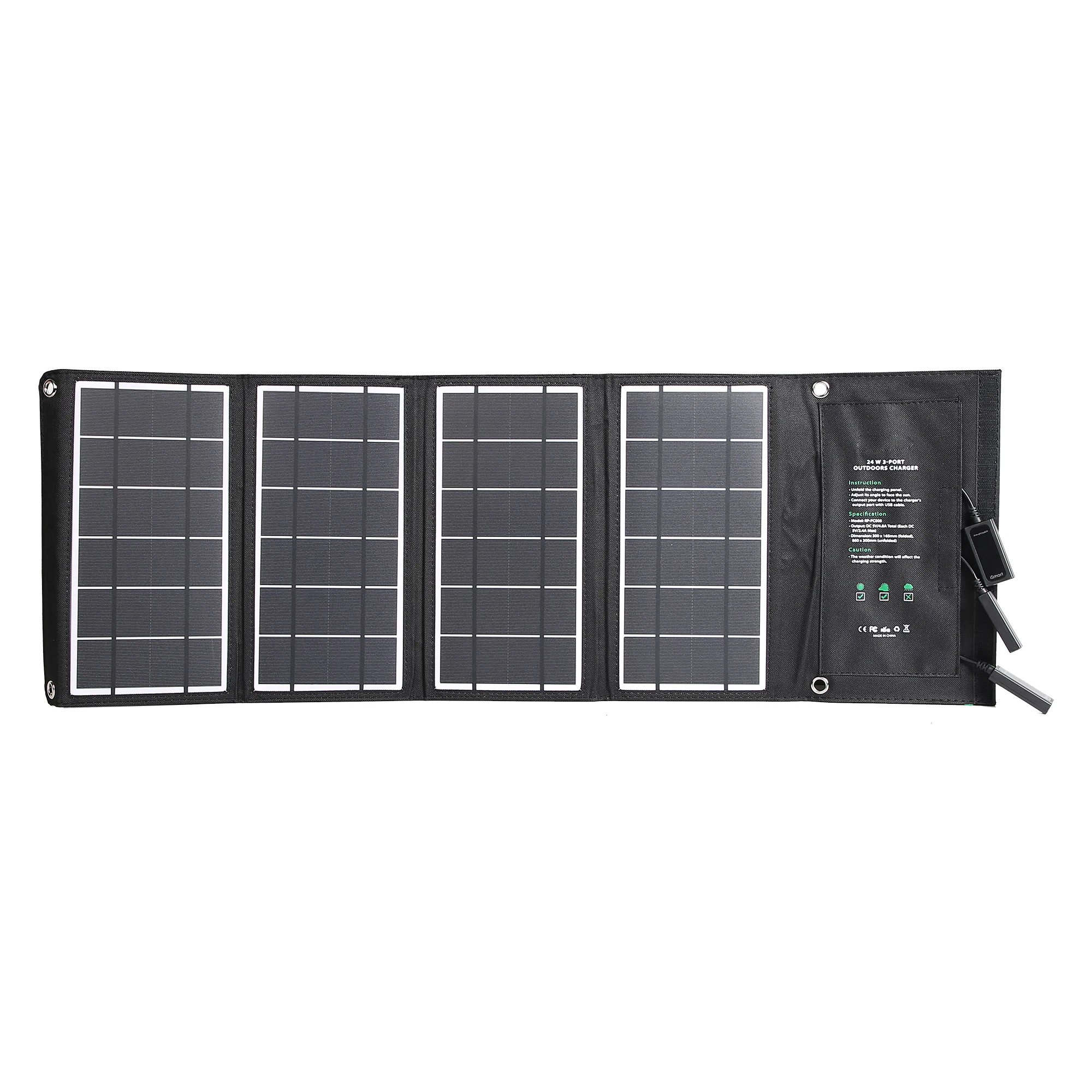 Factory Portable 24w Folding Solar Panel Battery Charger With 3 Usb ...