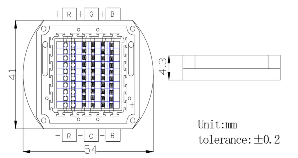 60W RGB dimension