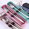 3Pcs/set Portable Stainless Steel Cutlery Set Spoon Fork Chopsticks Dinner Set Tableware Case Kit For Camping