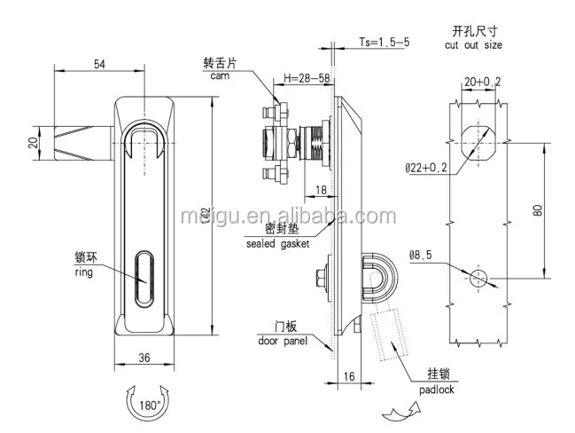 Padlockableスイングハンドル飛行機ロック電子キャビネットロック産業ロック Buy ロック 南京錠 キャビネットロック Product On Alibaba Com