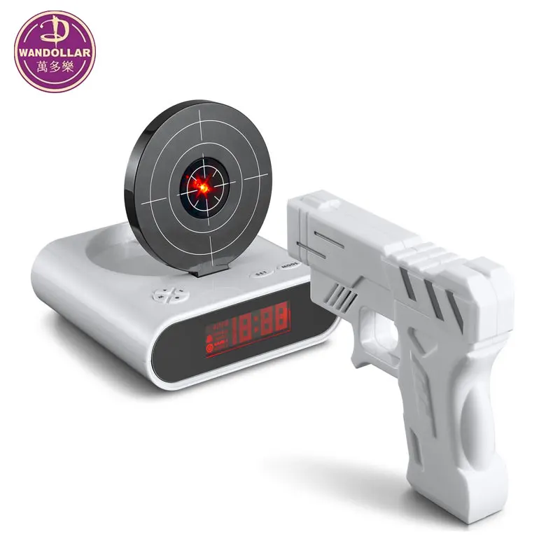 2018 New Battery Laser Gun Target Alarm Clock Buy Alarm Clock,Gun