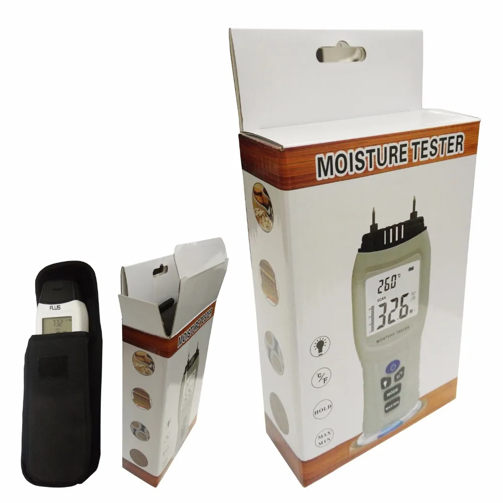 Digital Handhold Portable Moisture Meter Tester Moisture Detector For Walls Firewood Paper Wood