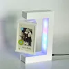 Best Birthday Gift For Girlfriend Rotating Triangular Prism Picture Frame Magnetic Levitation Floating Photo Frame With w Light