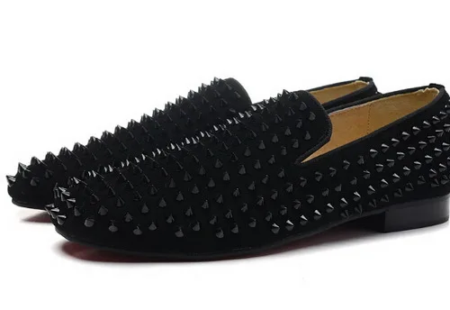 black spiked loafers mens