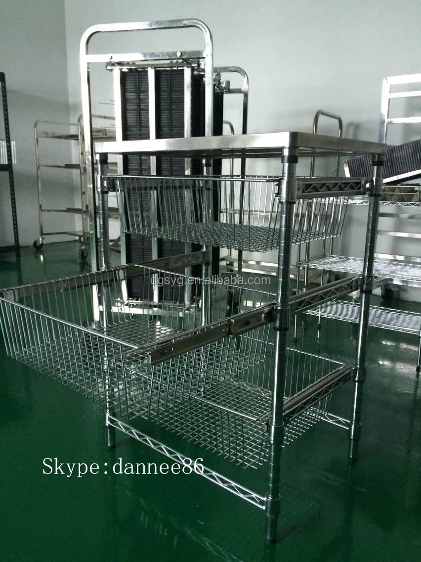 Wire Shelving Trolley With Sliding Wire Basket Buy Kitchen Trolleys