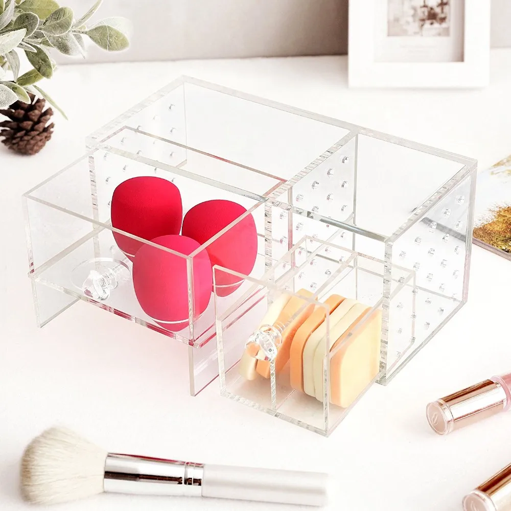 Elegant Makeup Sponge Holder Clear Acrylic Beauty Makeup Sponge Blender