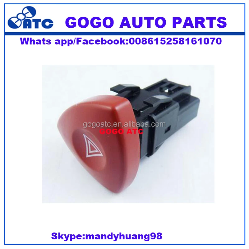 YAOPEI Bouton Interrupteur de Feux de D/étresse Rouge 8200442724