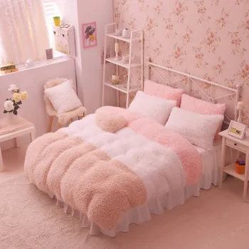 Korean Girl Pretty Princess Style Velvet Flannel Plush Mink Fluffy