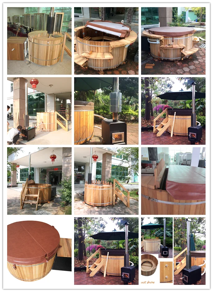 6 persons Outdoor hot SPA outdoor bathtub, wood fired hot tub