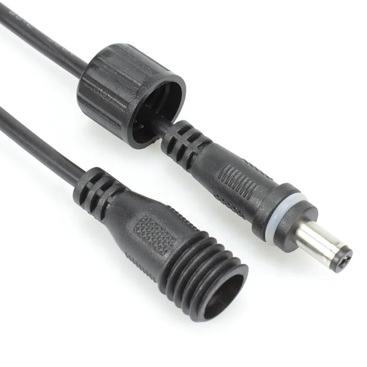 DC 5.5mm x 2.1mm Male to Female Waterproof Power Cable DC Power cord for LED Strip Light extension cords