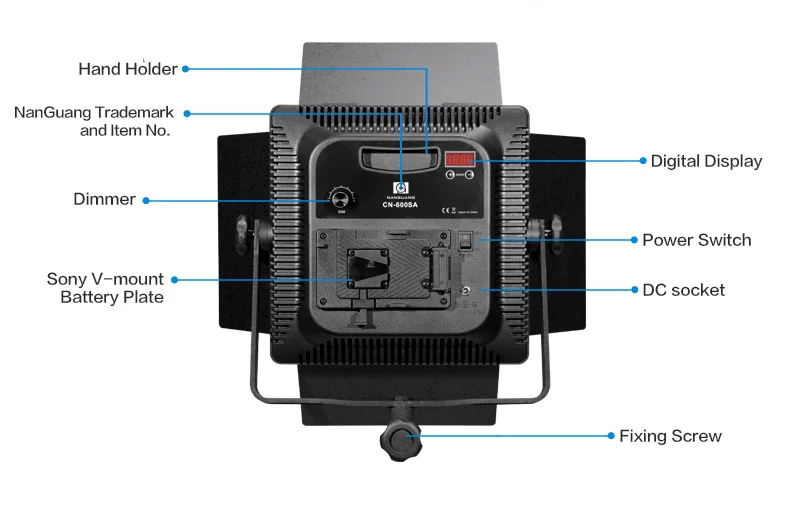 NanGuang led CN-600SA 2.4G wireless tv studio lighting equipment photography lighting