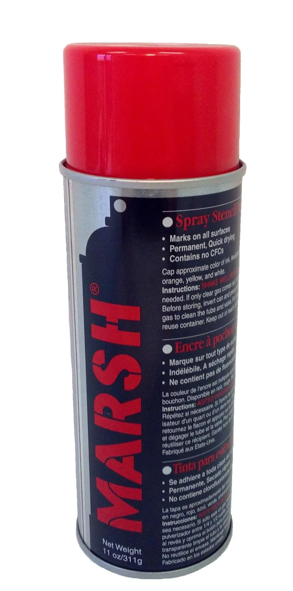 Buy MARSH Stencil Ink, 14 fl oz Spray Can, Black weight 11 fl oz