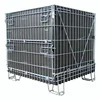 Hot sale galvanized stacking wire foldable mesh container with PP sheet